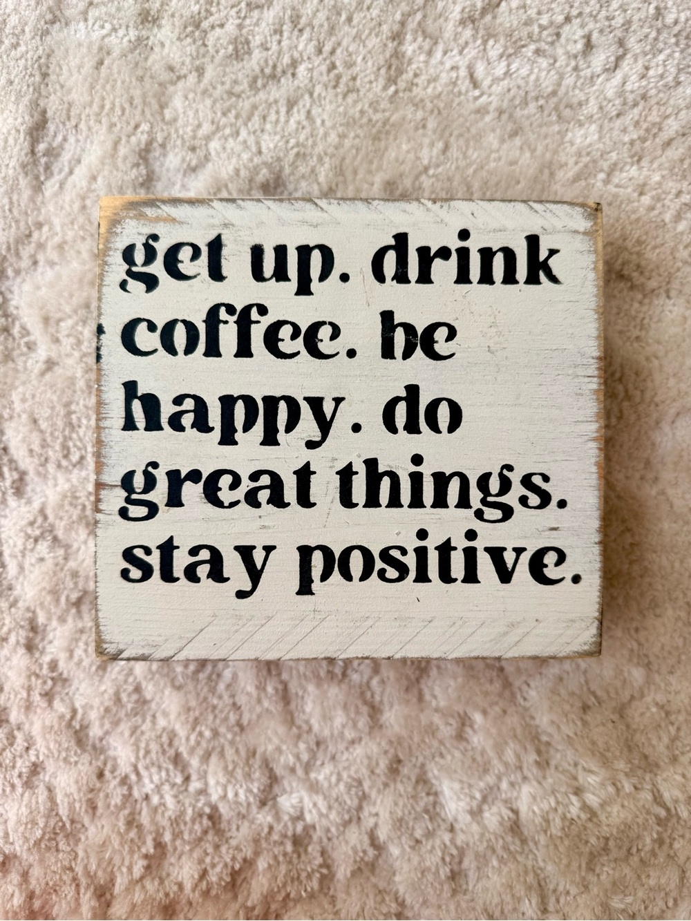Inspirational Coffee Wall Plaque - White & Black